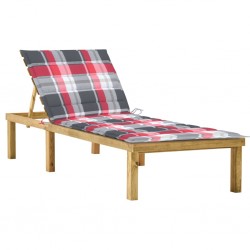Sonata H Шезлонг с шалте на червено каре, импрегнирана борова дървесина - Șezlonguri