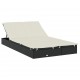 Sonata H 2-местен шезлонг с объл покрив черен 211x112x140 см полиратан