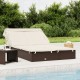 Sonata H 2-местен шезлонг и сгъваем покрив кафяв 213x118x97 см полиратан