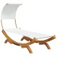Sonata Pat de exterior cu baldachin, crem, 100x200x126 cm, lemn masiv