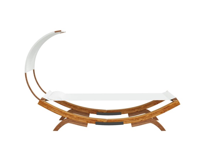 Sonata Pat de exterior cu baldachin, crem, 100x200x126 cm, lemn masiv