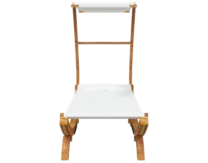 Sonata Pat de exterior cu baldachin, crem, 100x190x134 cm, lemn masiv