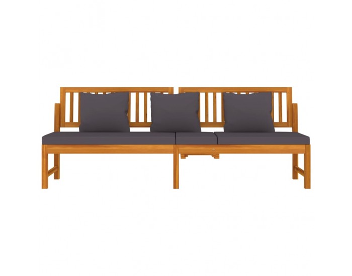 Sonata H Дневно легло със сиви възглавници 200x60x75 см масивна акация