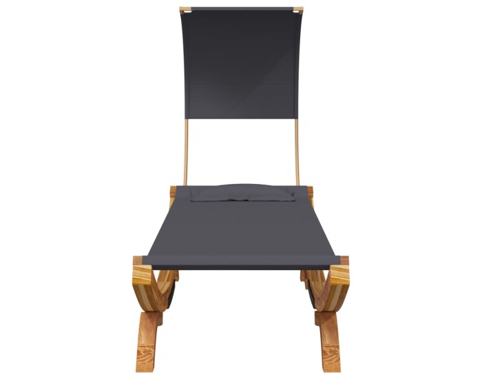 Sonata Pat de exterior cu baldachin antracit 100x200x126 cm lemn masiv
