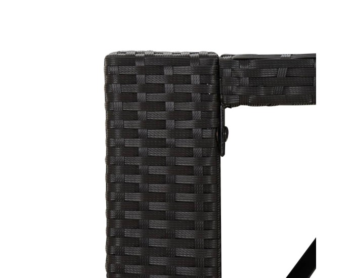 Sonata Masă de bar cu blat din sticlă, negru, 145x80x110 cm, poliratan