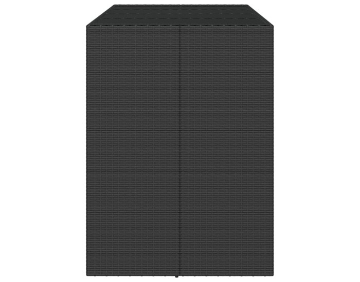 Sonata Masă de bar cu blat din sticlă, negru, 145x80x110 cm, poliratan