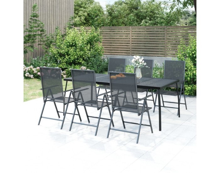Sonata H Градинска маса антрацит 200x100x72 cм стомана мрежа