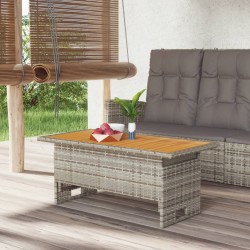 Sonata H Градинска маса сива 100x50x43/63 см акация масив и полиратан - Mese de grădină