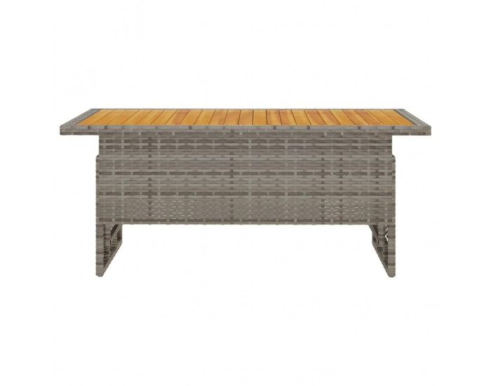 Sonata H Градинска маса сива 100x50x43/63 см акация масив и полиратан