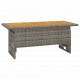Sonata H Градинска маса сива 100x50x43/63 см акация масив и полиратан