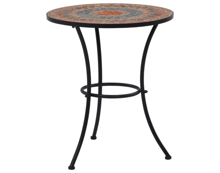 Sonata Masă de bistro mozaic, portocaliu/gri, 60 cm, ceramică