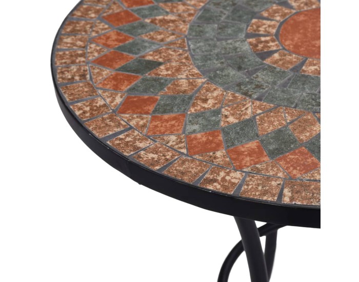 Sonata Masă de bistro mozaic, portocaliu/gri, 60 cm, ceramică