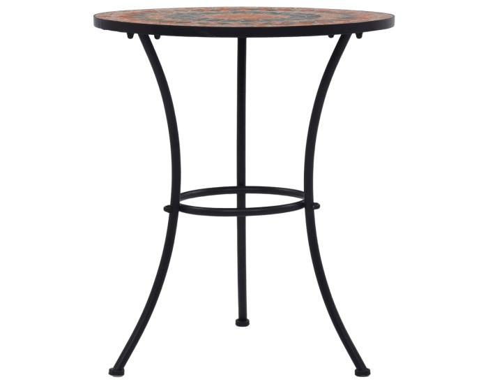 Sonata Masă de bistro mozaic, portocaliu/gri, 60 cm, ceramică