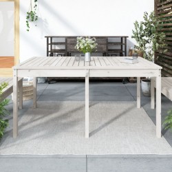 Sonata H Градинска маса, бяла 159,5x82,5x76 см, борово дърво масив - Mese de grădină