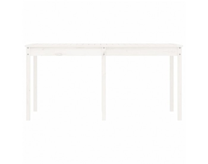 Sonata H Градинска маса, бяла 159,5x82,5x76 см, борово дърво масив