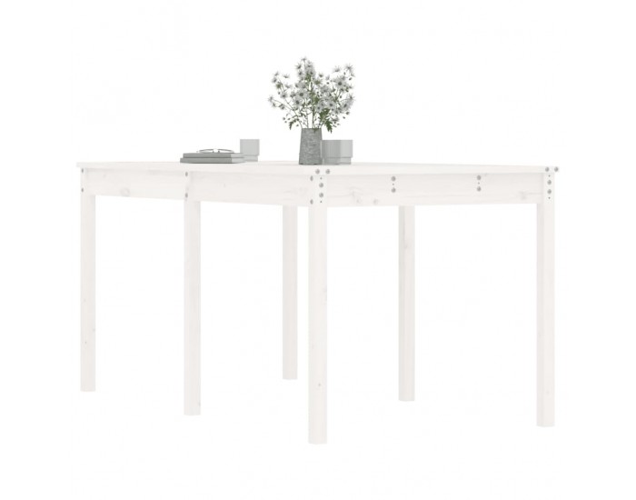 Sonata H Градинска маса, бяла 159,5x82,5x76 см, борово дърво масив