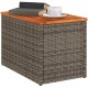 Sonata H Градински масички 2 бр сиви 55x34x37 см полиратан дърво масив