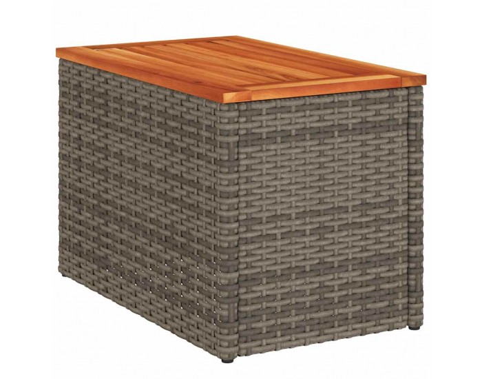 Sonata H Градински масички 2 бр сиви 55x34x37 см полиратан дърво масив