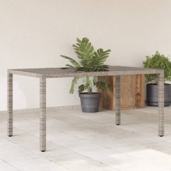 Sonata H Градинска маса със стъклен плот сива 150x90x75 см полиратан - Mese de grădină