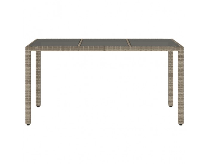 Sonata H Градинска маса със стъклен плот сива 150x90x75 см полиратан