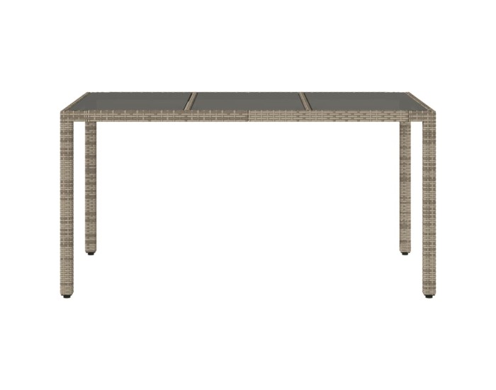 Sonata Masă de grădină cu blat din sticlă gri, 150x90x75 cm, poliratan