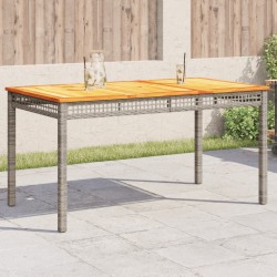 Sonata H Градинска маса, сива, 140x80x75 см, полиратан и акациево дърво - Mese de grădină