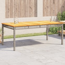Sonata H Градинска маса, сива, 180x90x75 см, полиратан и акациево дърво - Mese de grădină