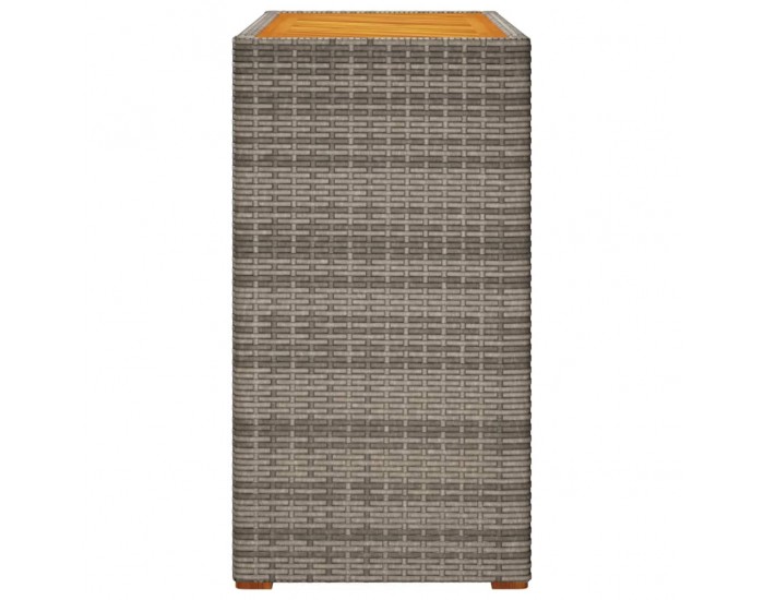 Sonata H Градинска маса с дървен плот сива 100x40x75 см полиратан
