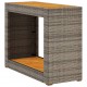 Sonata H Градинска маса с дървен плот сива 100x40x75 см полиратан