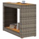 Sonata H Градинска маса с дървен плот сива 100x40x75 см полиратан