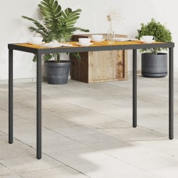 Sonata H Градинска маса с плот от акация, черно, 115x54x74 см, полиратан - Mese de grădină