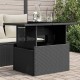 Sonata H Градинска маса със стъклен плот черен 100x55x73 см полиратан