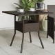 Sonata H Градинска маса със стъклен плот кафява 80x80x75 см полиратан