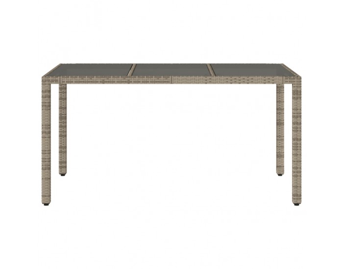 Sonata H Градинска маса със стъклен плот сива 150x90x75 см полиратан