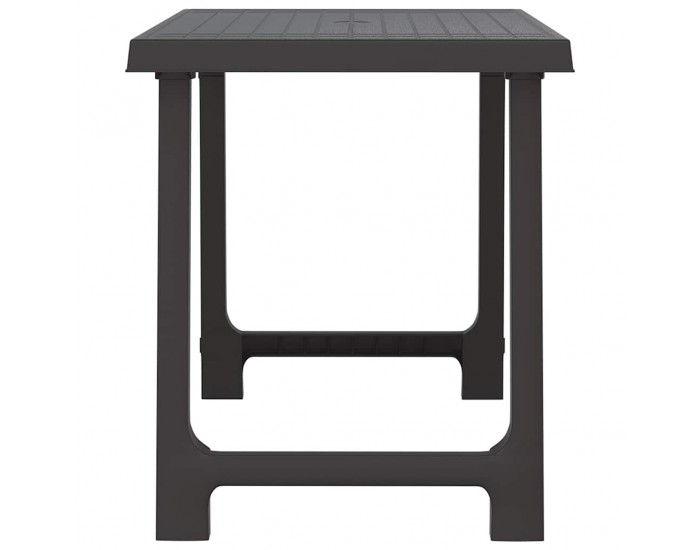 Sonata H Маса за къмпинг, антрацит, 79x56x64 см, PP, дървена визия