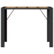 Sonata Masă bar grădină blat lemn acacia negru 145x80x110 cm poliratan