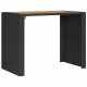 Sonata H Градинска бар маса с плот акация черно 145x80x110 см полиратан