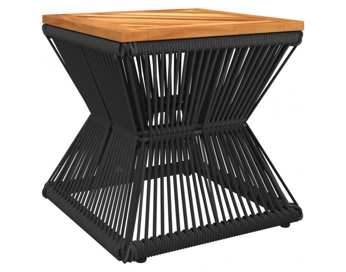 Sonata H Маса за кафе с телена основа черна 38x38x38 см масивна акация