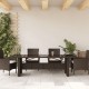 Sonata H Градинска маса със стъклен плот кафява 240x90x75 см полиратан