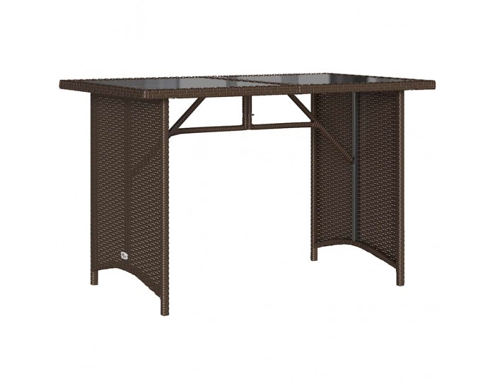 Sonata H Градинска маса със стъклен плот кафява 110x68x70 см полиратан