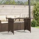 Sonata H Градинска маса със стъклен плот кафява 110x68x70 см полиратан