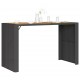 Sonata H Градинска бар маса с плот акация черно 185x80x110 см полиратан