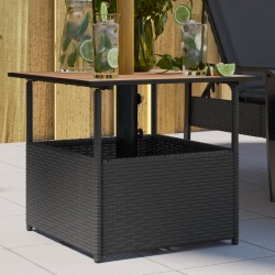 Sonata H Градинска маса с отвор за чадър черна 55x55x46,5 см полиратан - Mese de grădină