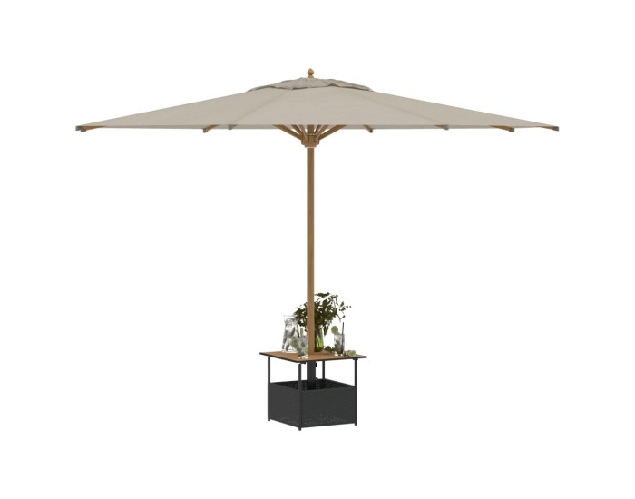 Sonata Masă grădină cu orificiu umbrelă maro 55x55x465 cm poliratan