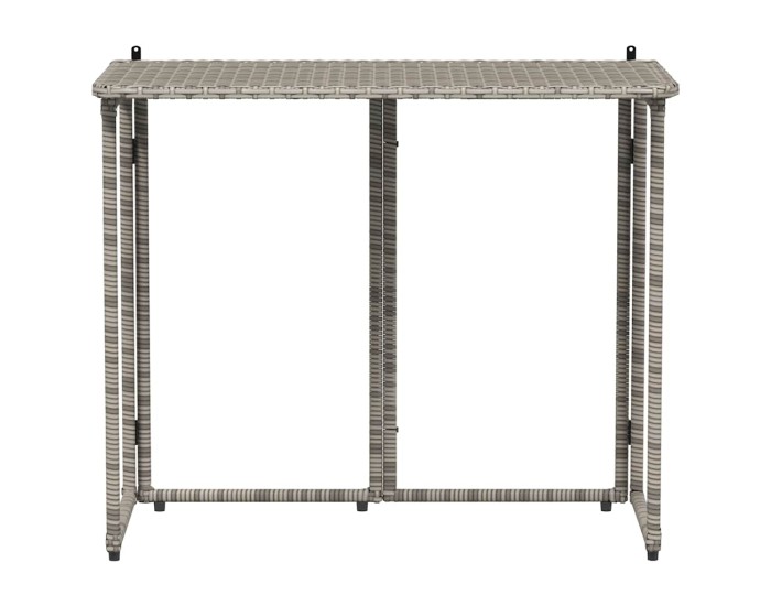 Sonata Masă de grădină pliabilă gri 90x51x75 cm Poly Ratan