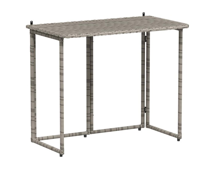 Sonata Masă de grădină pliabilă gri 90x51x75 cm Poly Ratan