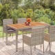 Sonata H Градинска маса с дървен плот сива 150x90x75 см полиратан