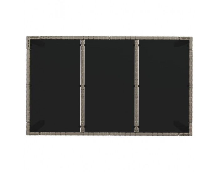 Sonata H Градинска маса със стъклен плот сива 150x90x75 см полиратан