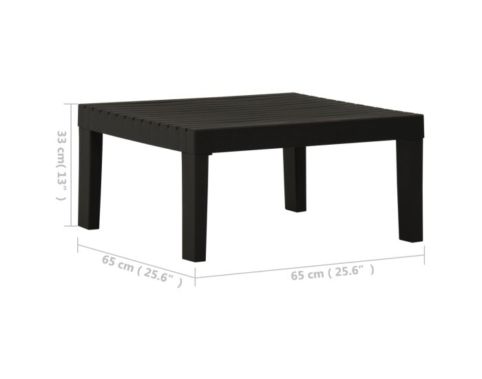 Sonata Masă de grădină, gri, plastic