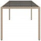 Sonata H Градинска маса бежова 250x100x75 см закалено стъкло и полиратан